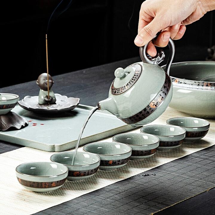 Изысканная форма Чайник и заварник Фарфоровый китайский чайный сервиз Гунфу Керамическая чайная чашка