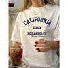 Женская винтажная футболка с графическим принтом California Los Angeles EST 1776, повседневная, с круглым вырезом и коротким рукавом, женская одежда