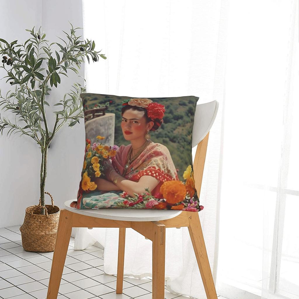 Pillow Case F-Fridas K-Kahlooo Soft Pillow Cover For Sofa Home Decoration Novelty Pillowcases