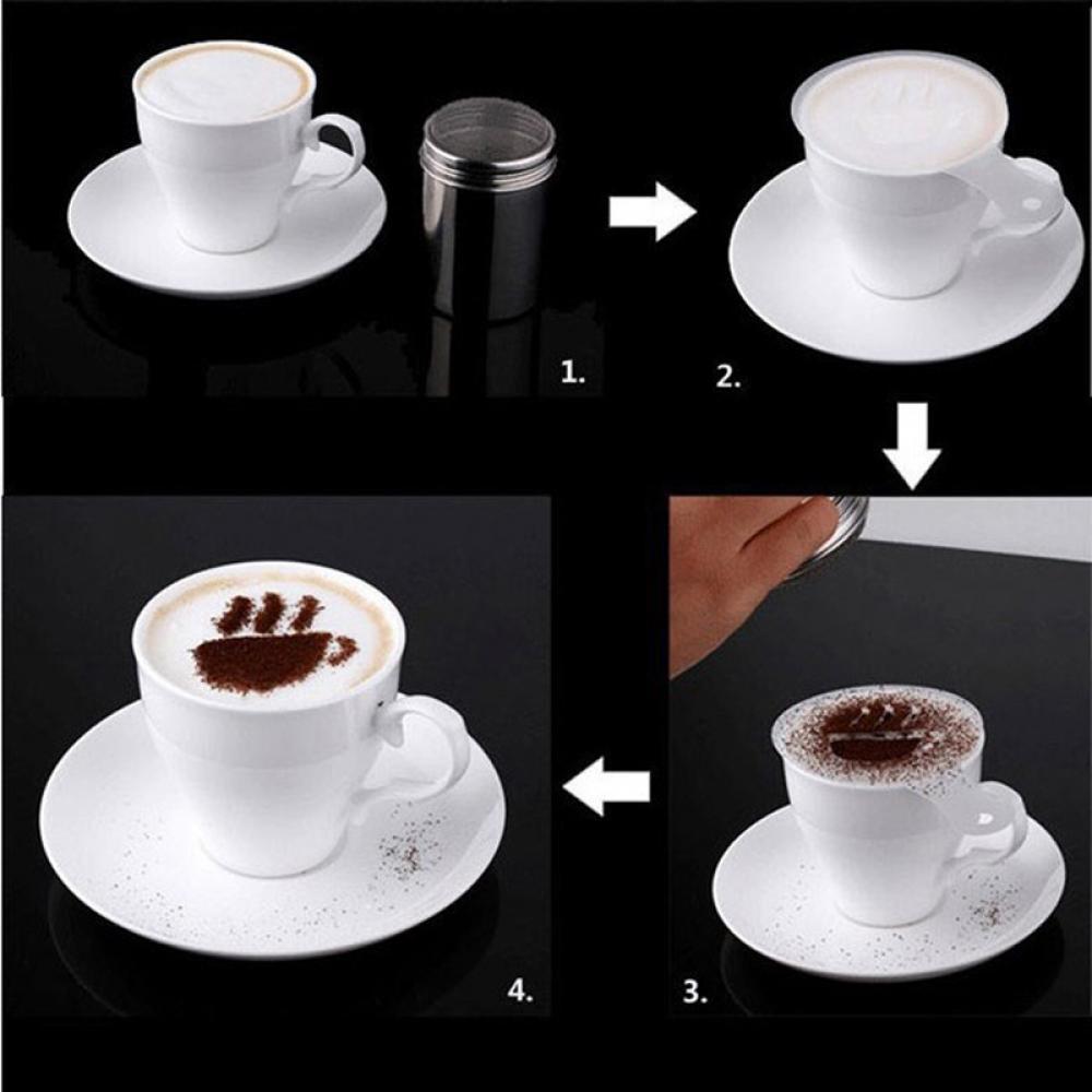 16pcs DIY Cake Latte Decorating Coffee Art Stencils Cappuccino Foam Tool