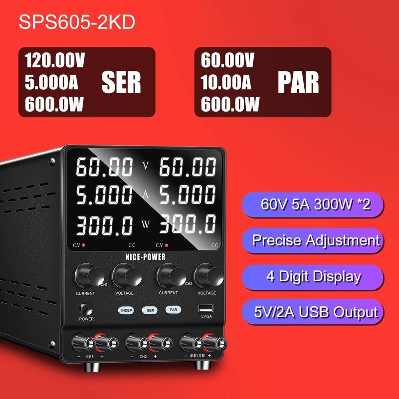 Новый 30V10A двойной источник питания переменного/постоянного тока, переменный лабораторный источник питания, 60 В, регулируемый лабораторный стабилизатор напряжения, стабилизатор тока, блок Usb