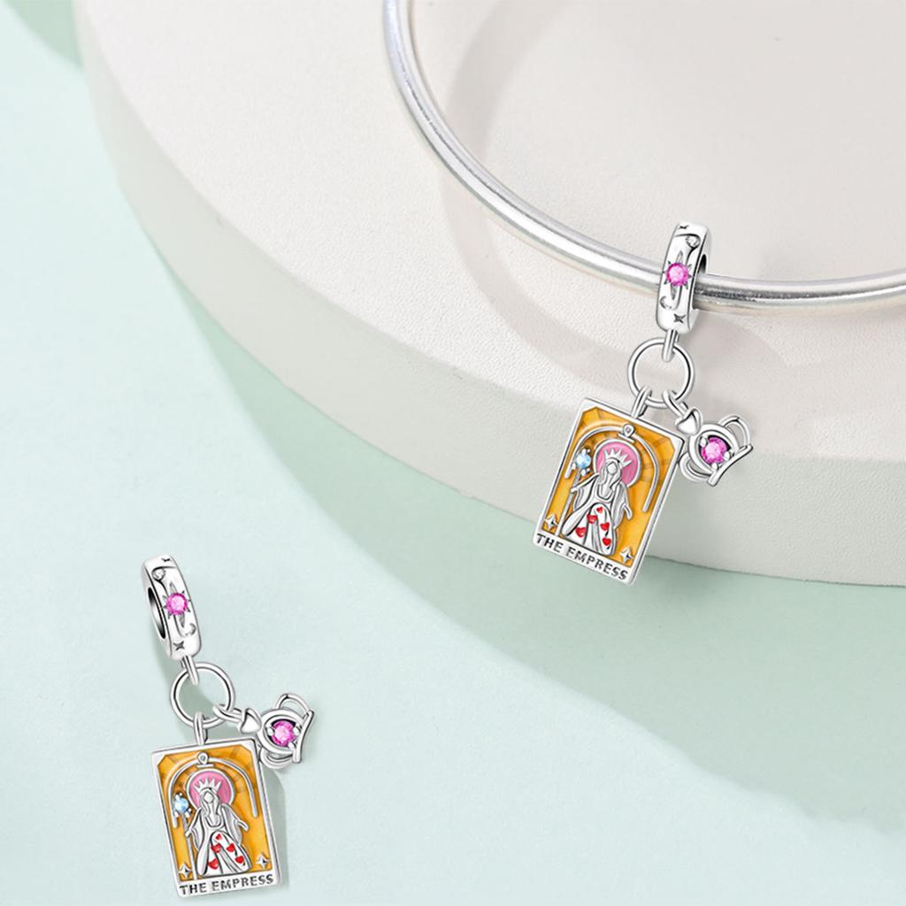 S925 Silver DIY Bracelet Charms Tarot Theme Sun Moon Stars Pendants Beads Kit