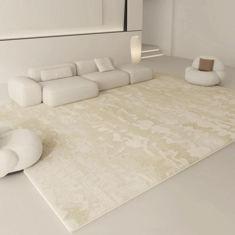 Модные ковры для гостиной, белый декор для спальни, плюшевый ковер, современный утолщенный минималистичный коврик, пушистый мягкий прикроватный коврик