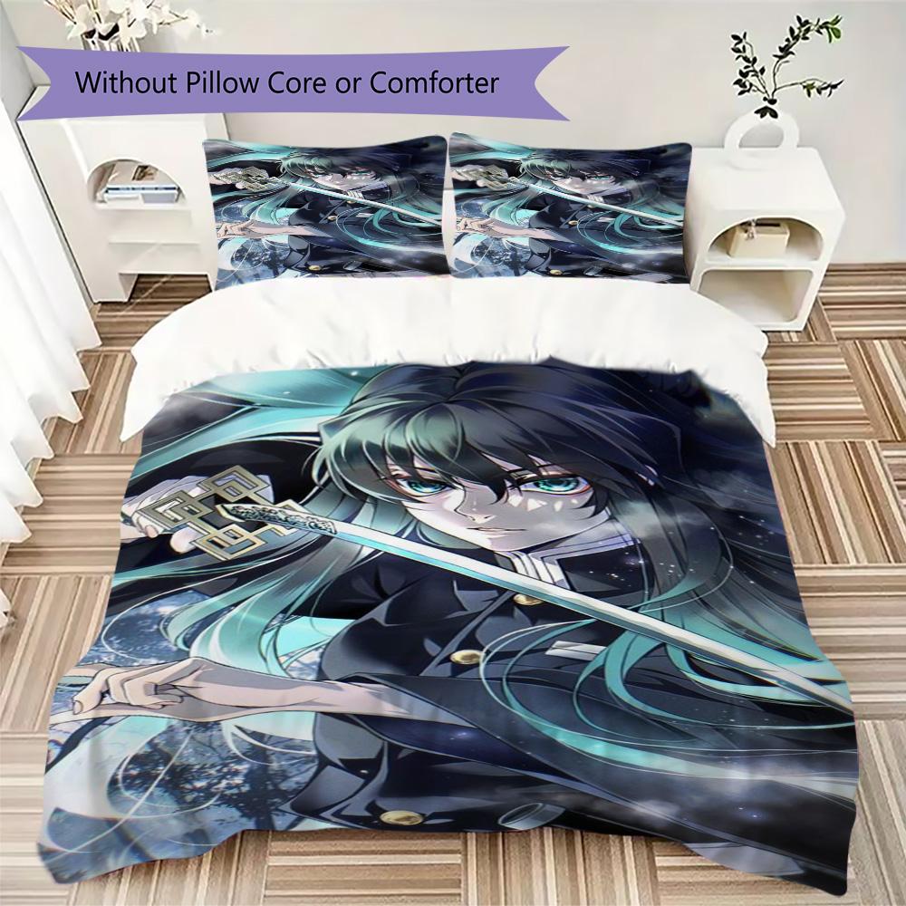Black Forest Swordsman Assassin Pattern Bedding,Quilt Set Quilt Cover Pillowcase Home Birthday Gift (1*duvet cover+2*pillowcase,without core)SSJT09173