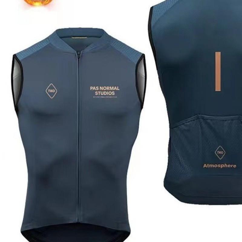 Mens Cycling Vest Fleece Windproof Breathable Bike Jersey Road Riding