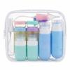 Silicone Travel Bottles Set 17Pcs Portable Reusable Refillable Bottles Shampoo Shower Gel Lotion Leakproof Containers