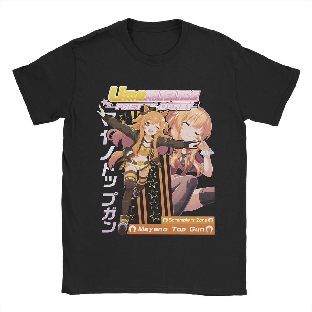 Umamsusme Pretty Derby Anime T-Shirt Men  Vintage Cotton Tee Shirt Crew Neck Short Sleeve T Shirt New Arrival Clothing