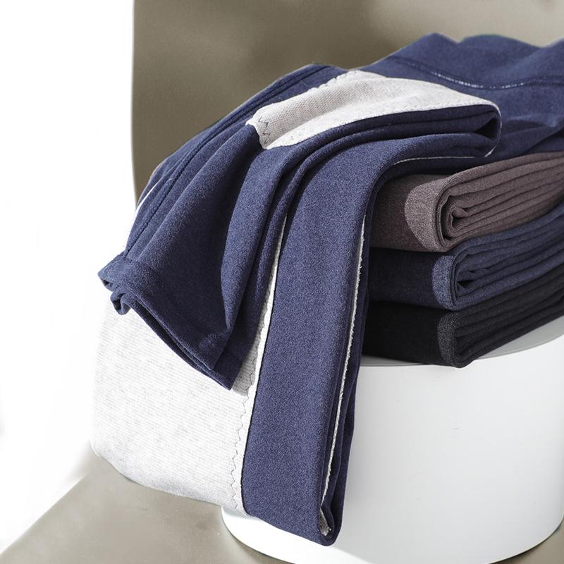 Men's Plus Size Warm Wool-Silk Thermal Knee-Pad Leggings with Temperature-Adjusting Waist Protector