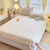 1pc Bedsheet with Elastic Band Pure Cotton Fitted Cover Adults Kids Bed Cover Home Mattress Protector Couvre Lit (No Pillowcase)