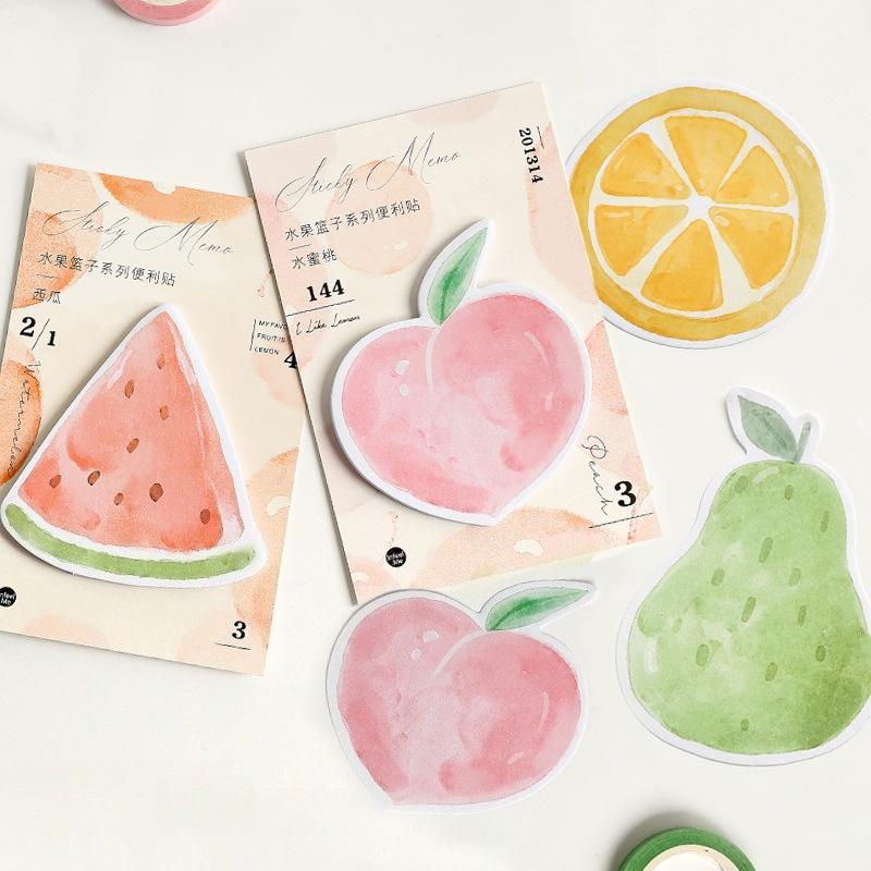Gift Fruit Basket Series Message Notes N Times Sticky 4 Options Memo Pad Kawai Stationery Office School Supplies Accessories