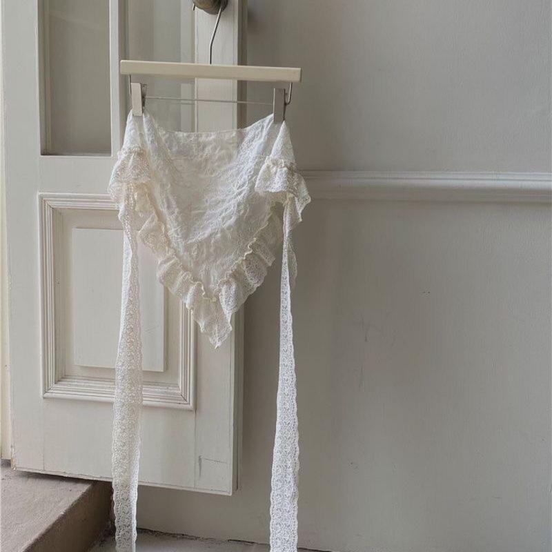 Летний кружевной платок-бандана в корейском стиле, треугольный шейный платок, бохо пояс для девочек, аксессуары для фотосессии в стиле кантри