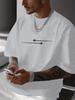 Men Summer Navy T Shirt Minimal Fighter Jet Graphic Print Crew Neck Loose Short Sleeve Casual Streetwear Daily Fashion Mens Tops