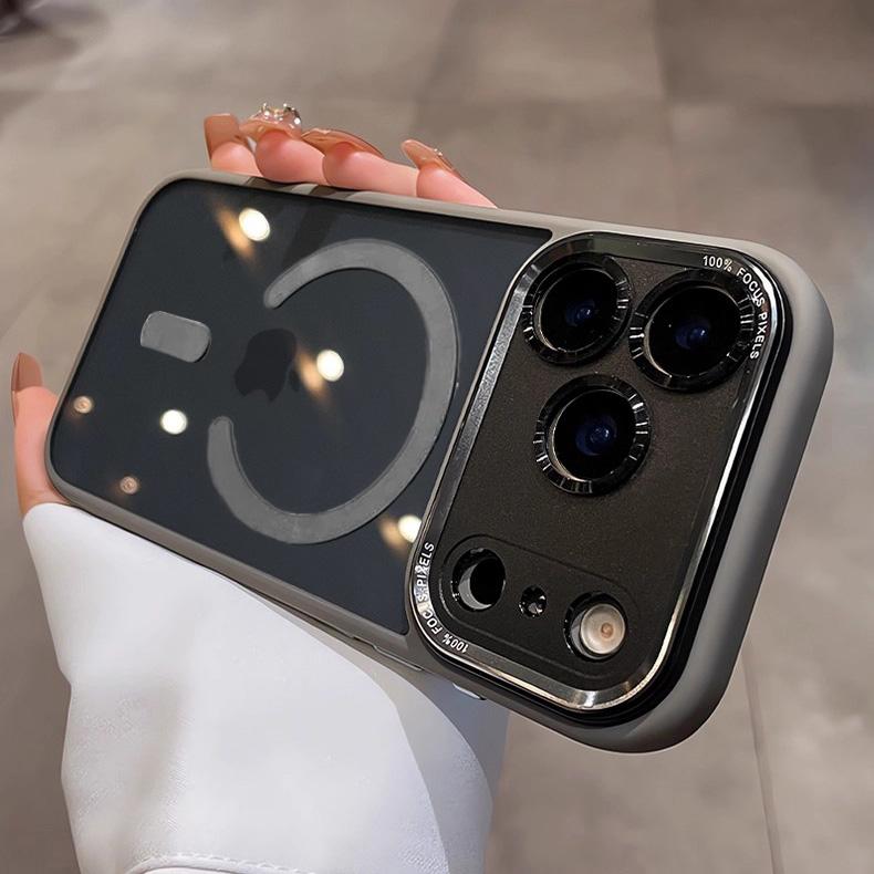 Прозрачный чехол для телефона Magsafe для iPhone 17 Pro Max Air 16 15 14 13 12 11 Plus Совместимый Оранжевый 17 Air Жесткая Акриловая Крышка