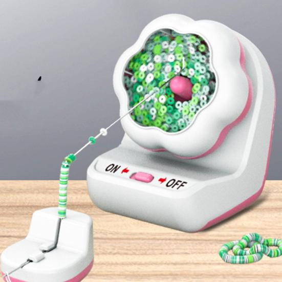 Изготовление ювелирных изделий Электрический счетчик для бисера Дети DIY Ремесла Браслет Глиняный счетчик для бисера Автоматическая чаша для бисера с 1 нитью и 2 иглами