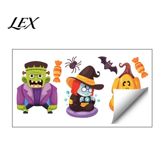 Halloween Static Window Clings Clings, Cartoon Ghost Pumpkin Witch Monsters Decals, Waterproof Holiday Party Atmosphere Props Removable Glass Stickers