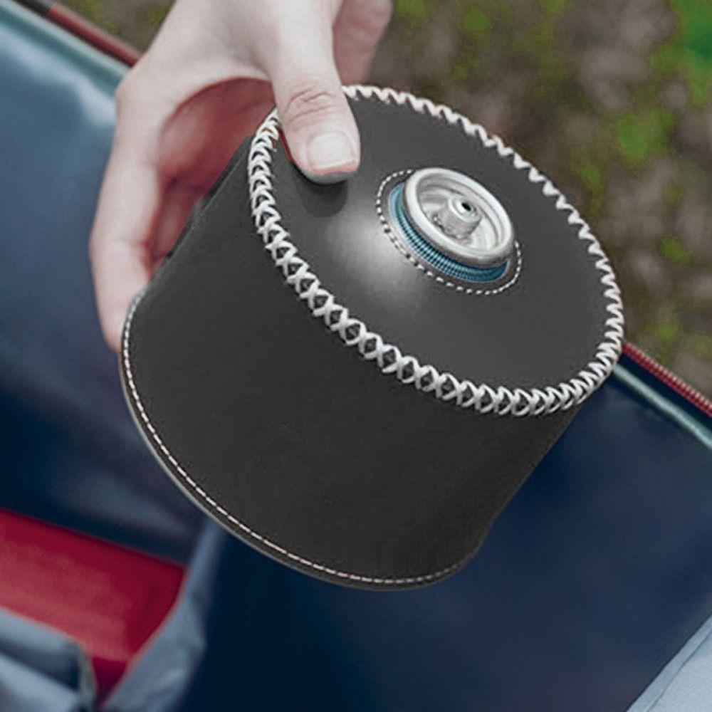PU Leather Gas Tank Protective Case Portable Fuel Cylinder Cover  Hiking Activities