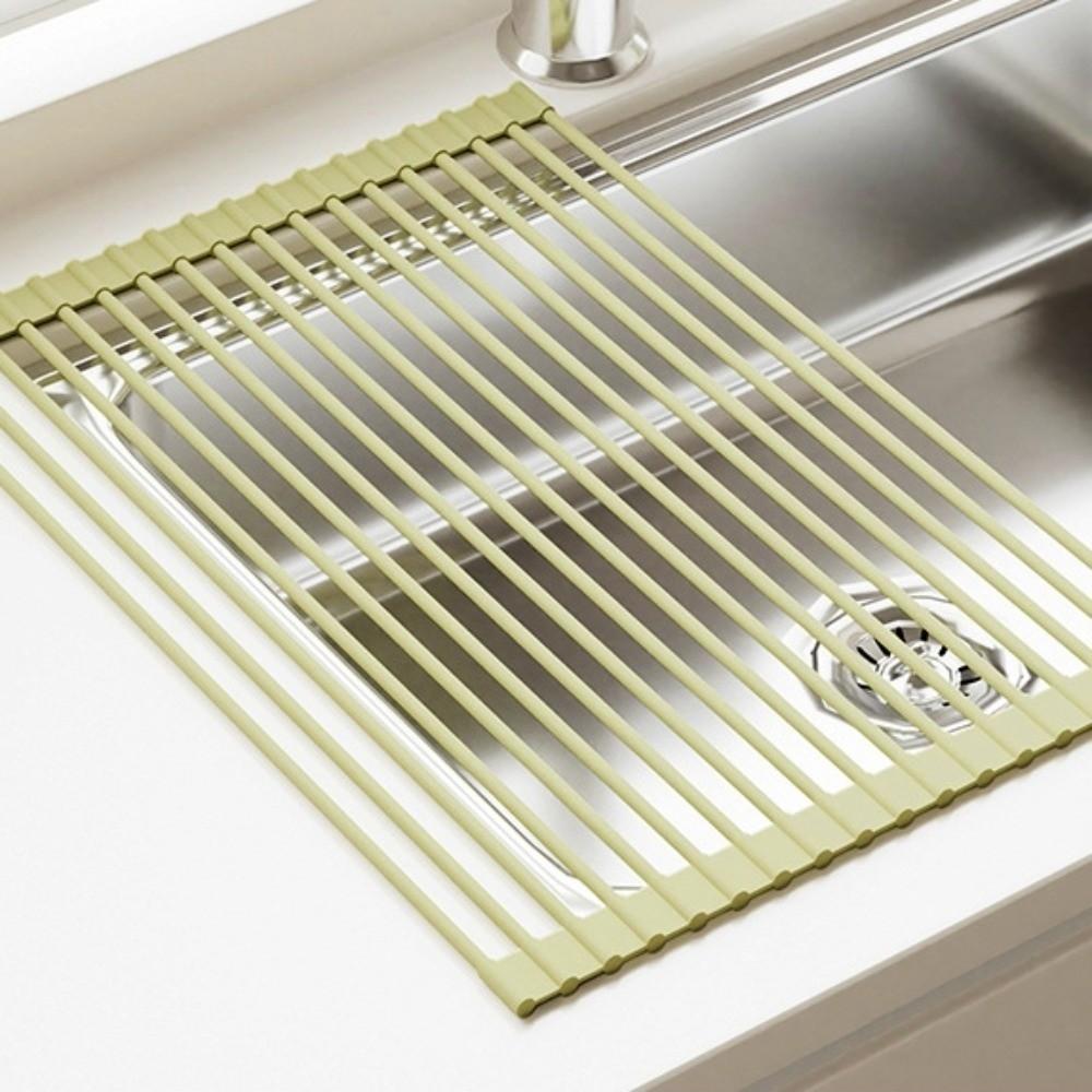 Non-slip Silicone Drainage Board Heat Resistant Roll-Up Drainage Board Kitchen Use