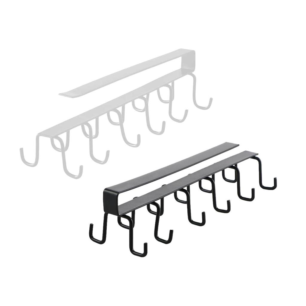 Железный подстаканник под шкафом-подставка для кофейной чашки для кухни, двухрядный крючок-подвеска, крючки, стойка