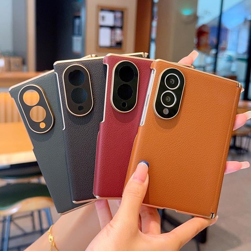 For Samsung Galaxy Z Fold 8 Wide 5G Case Luxury Electroplate Matte Leather Magnetic Wireless Charging Shockproof Hard Back Cover