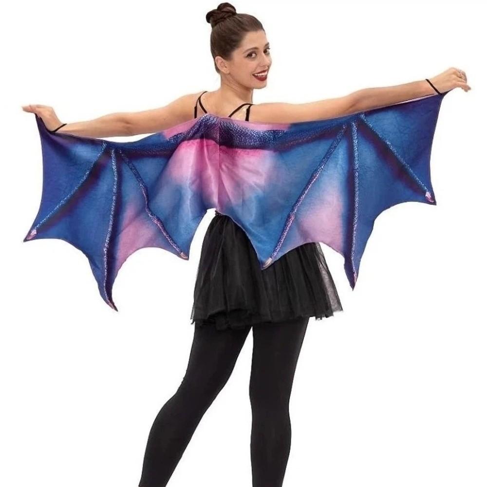 Role Play Green Purple Wings One Size Dragon Demon Wings Women's Dragon Horn Wings  Adult
