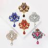 African Exaggeration Delicate Alloy Large Glass Brooch Fashion Personality Women'S Suit Coat Corsage Ornament Pin