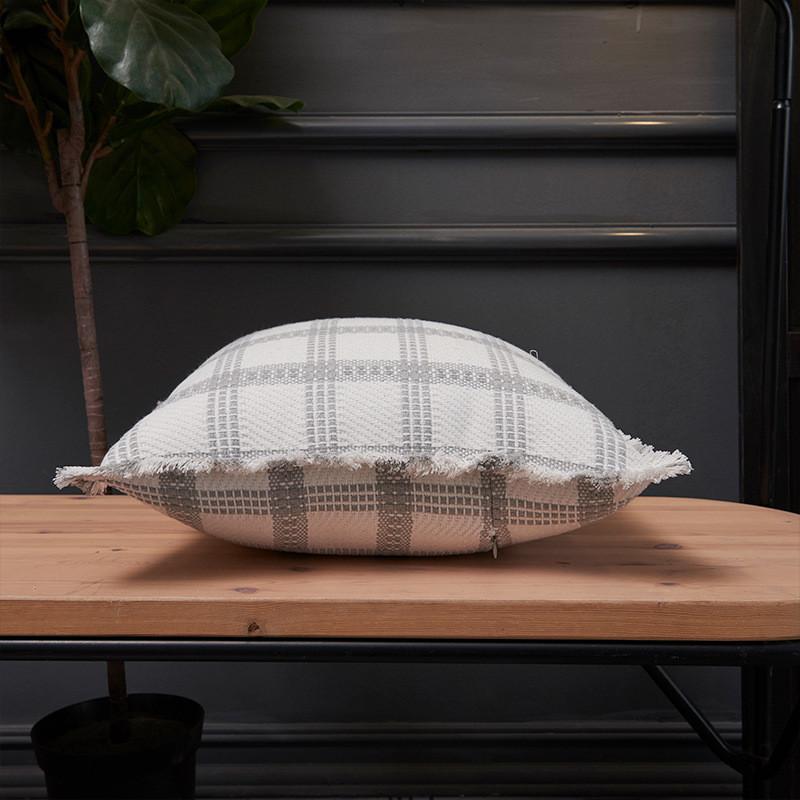 Pillowcase Only Modern Minimalist Soft Polyester Cotton Grid Pattern Pillow Cover For Couch Living Room Bedroom