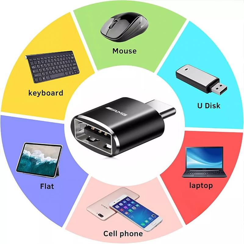 Автомобильный кабель-переходник Type C на USB для Mercedes Benz AMG W203 W205 W206 W211 W220 W212 W201 W210 GLC W221 GLK GLE GLC PP70