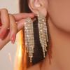 Temperament Luxury Long Tassel Earrings Shiny Elegant Tud Earrings Women's Earrings