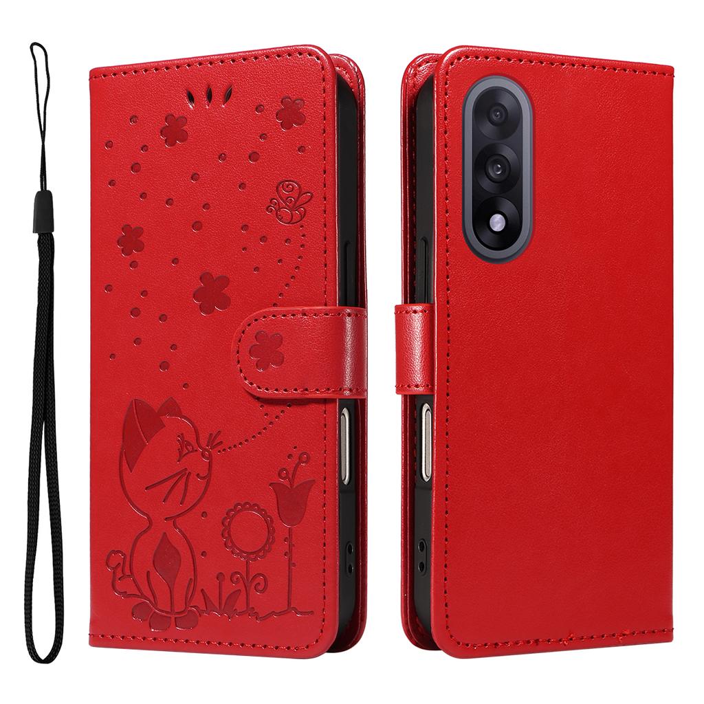 For OnePlus Nord 5 5G/OnePlus Ace 5 Ultra 5G Leather Wallet Case Cat Bee Pattern Phone Cover Stand