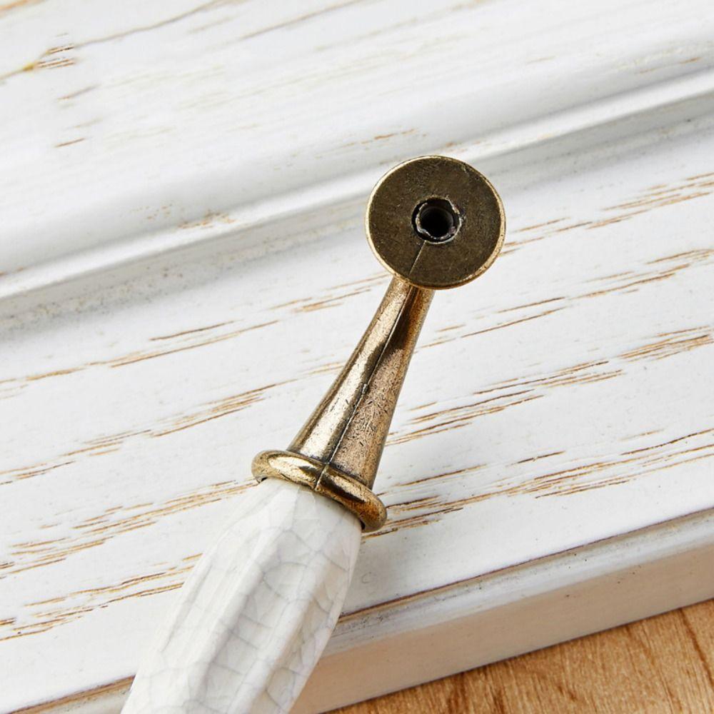 Керамические ручки для шкафа из цинкового сплава Антикварная бронза Дизайн с трещинами Ручка для двери гардероба Белые Винтажные ручки для ящиков Дверца шкафа