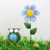 3Pcs Handmade Flower Garden Stake Ornaments Cartoon Metal Flower Ornament  Garden