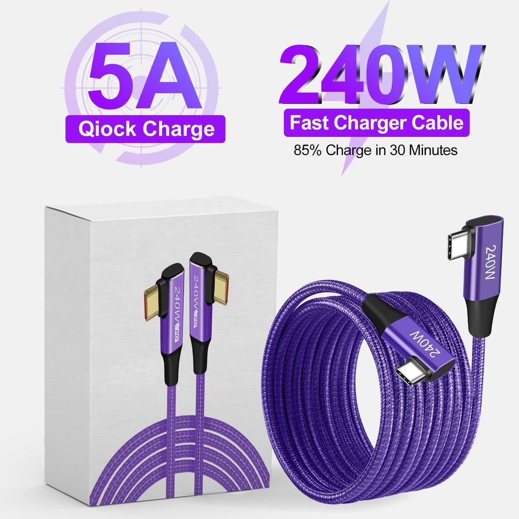 PD 240W USB Type C to Type C кабель для быстрой зарядки для iPhone 15 Pro Max Samsung S24 23 22 Xiaomi Macbook Laptop 6A кабель для зарядки