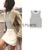 Spring New Women Clothes European and American All-Match Stripe Round Neck Sleeveless Simple Knit Vest Top 5755030