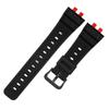 Replacement Silicone Watch Strap for Black Resin Double Convex Watch Band Link Black [syzynicy] GM-B2100/GMW-B5000 (Red Buckle, GMW-B5000)