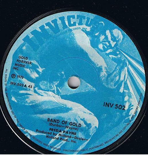 7-дюймовая пластинка FREDA PAYNE Band Of Gold INV502 Invictus 1970 UK SoulFunk Б/у
