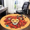 1pc Lion King Office Round Area Rug,  Mat Suitable For Office, Under Office Chairs Bedroom Living Room Home Decor, Room Deco