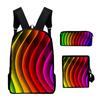 Классический Новинка Креативный color blocking 3D Печать 3 шт./Комплект Школьные сумки Рюкзак для ноутбука Ежедневный рюкзак Наклонная сумка через плечо Пенал