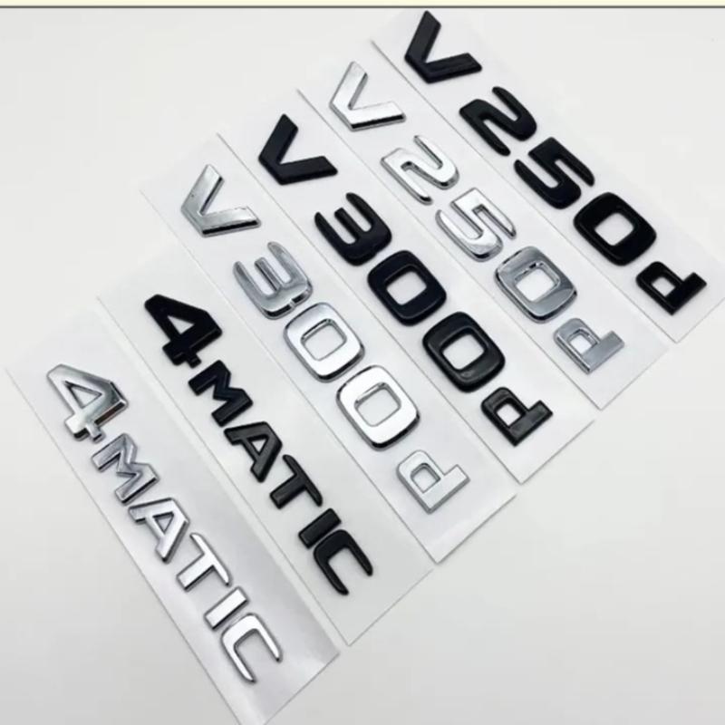 3D Letters V250d V300d NIGHT EDITION ABS 4MATIC Emblem for V Class W447 Car Fender Badge Trunk Nameplate Logo Sticker