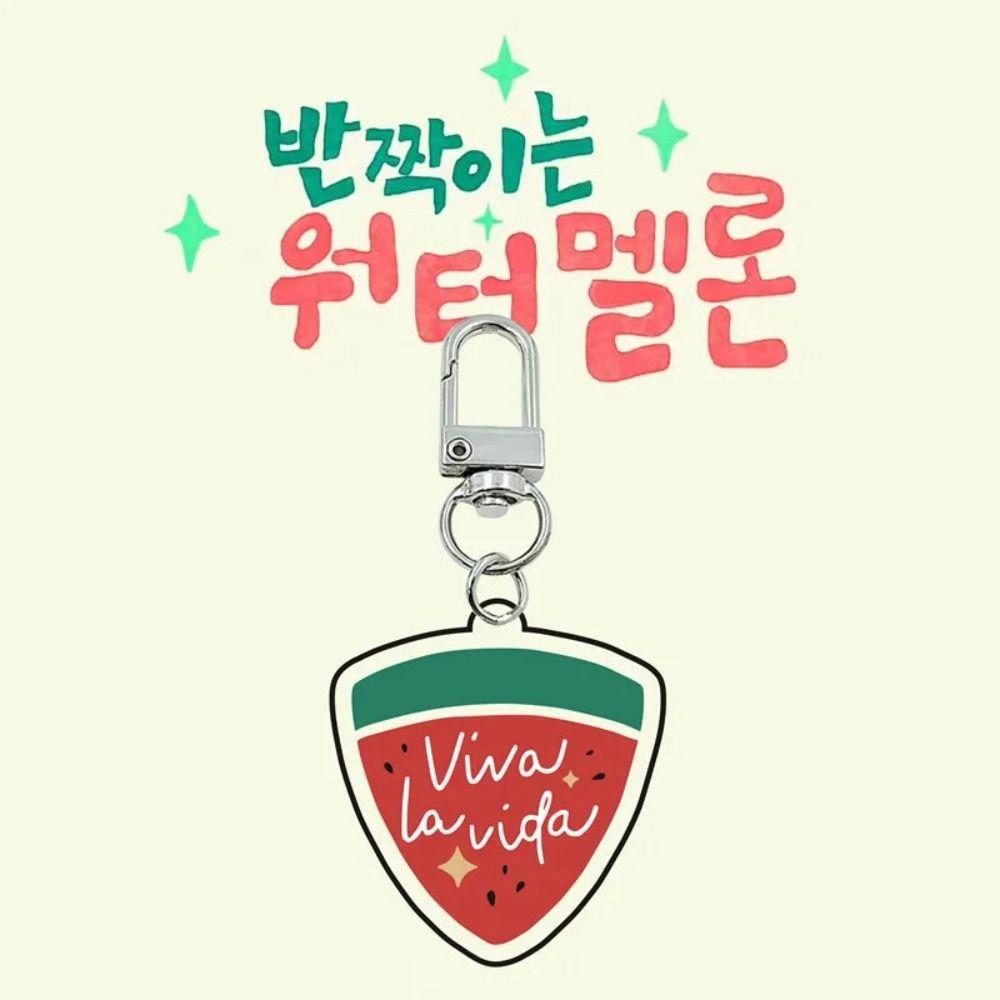 Simulation Acrylic Watermelon Pendant Acrylic Shining Watermelon Keychain Gift   Bag