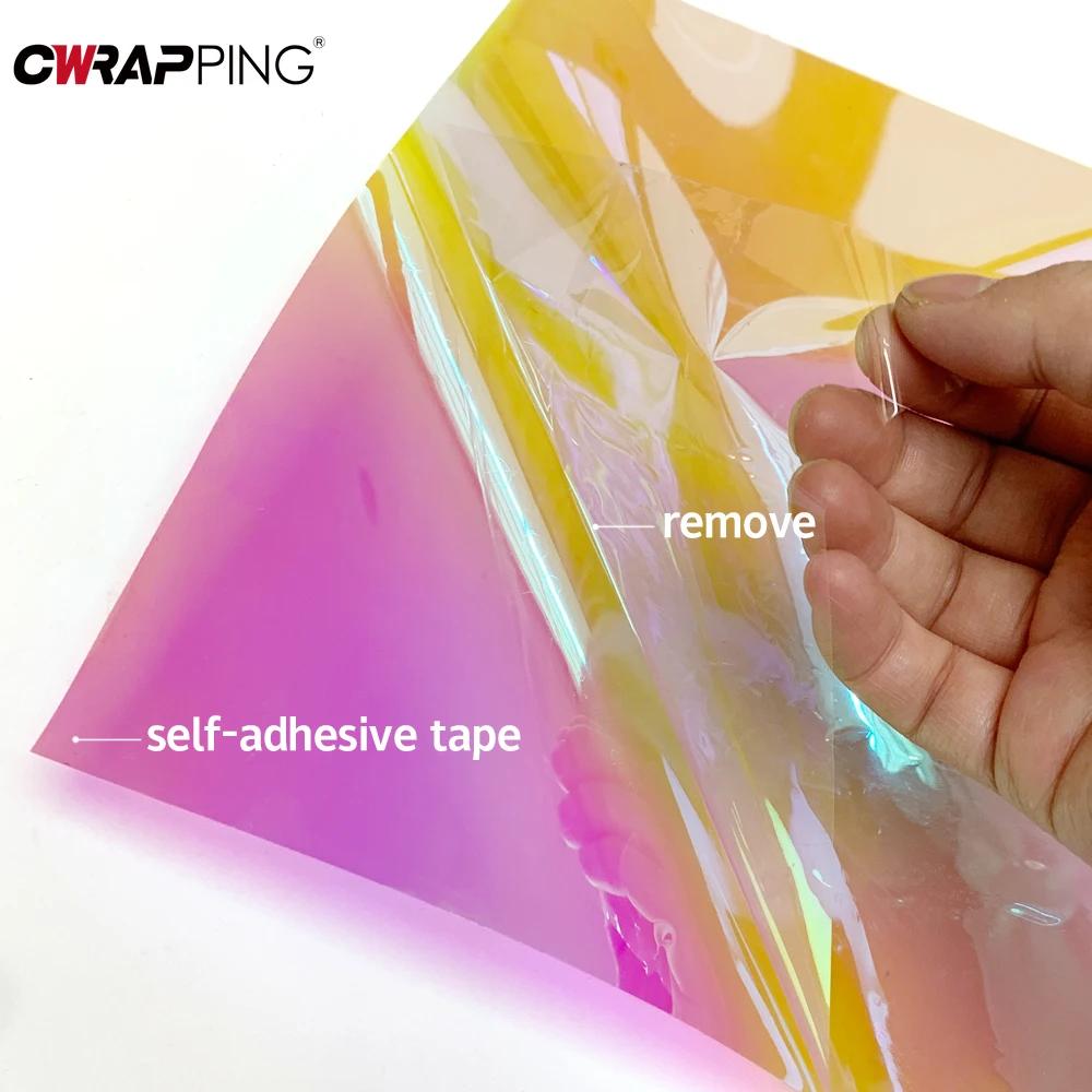 Автомобильные голографические цветные наклейки на окна Водонепроницаемая самоклеящаяся декоративная виниловая пленка Персонализированные аксессуары для изменения цвета