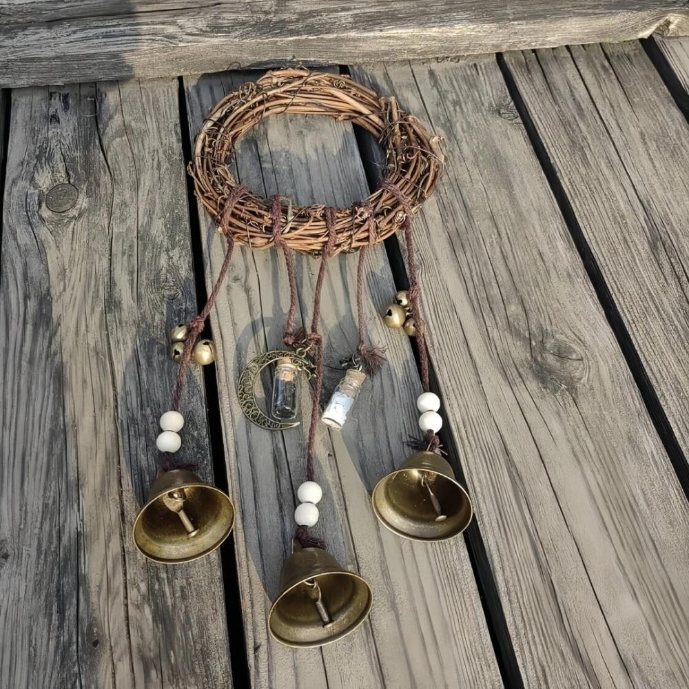 Witch Vine Ring Bell Door Handle Pendant Vine Wind Chime for Window Sill Hanging Home Decoration Wall Hanging Commemoration