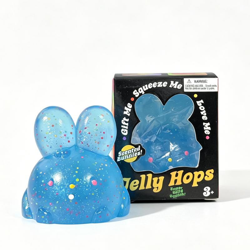 Schylling Needoh Jelly Hops Сквиш-игрушка для сжатия Безопасная Нетоксичная С блестками Снимает стресс Игрушки для сжимания Подарок для отдыха
