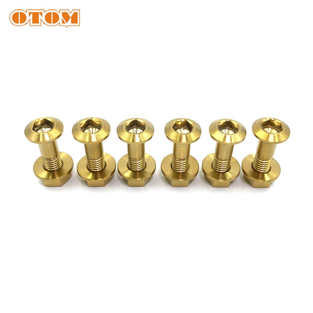 OTOM Colorful Dirt Pit Bike Bolts Kit Fastener Clips Screw Universal Motocross Rear Chain Sprocket Titanium Alloy Screws Nut Set