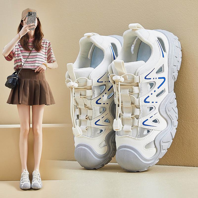 Korean Version of White Shoes for Women Spring New Student Casual Street Shoes for Women Thick Soled Height Increasing Sneakers