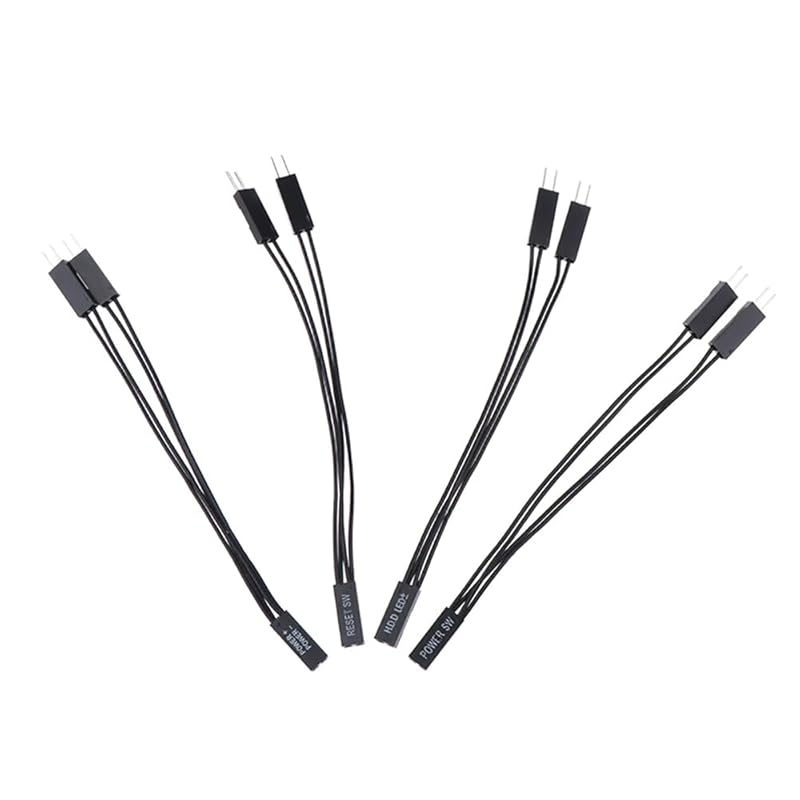 Аудиофильское 2-контактное гнездо на два штекера, черный джампер для материнской платы ПК, светодиодный переключатель питания, сброс настроек жесткого диска, 1 комплект из 4 штук