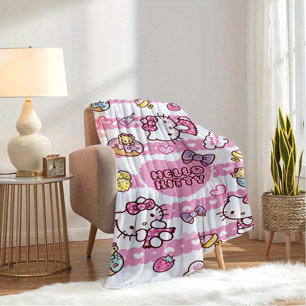 1pc Hello Kitty themed home decoration blanket - seasonal universal comfortable washable gift, suitable for all ages, suitable for all famil