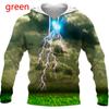 Fashion 3D Hoodies Rainbow Lightning Print Loose Hooded Sweatshirt Casual Pullovers