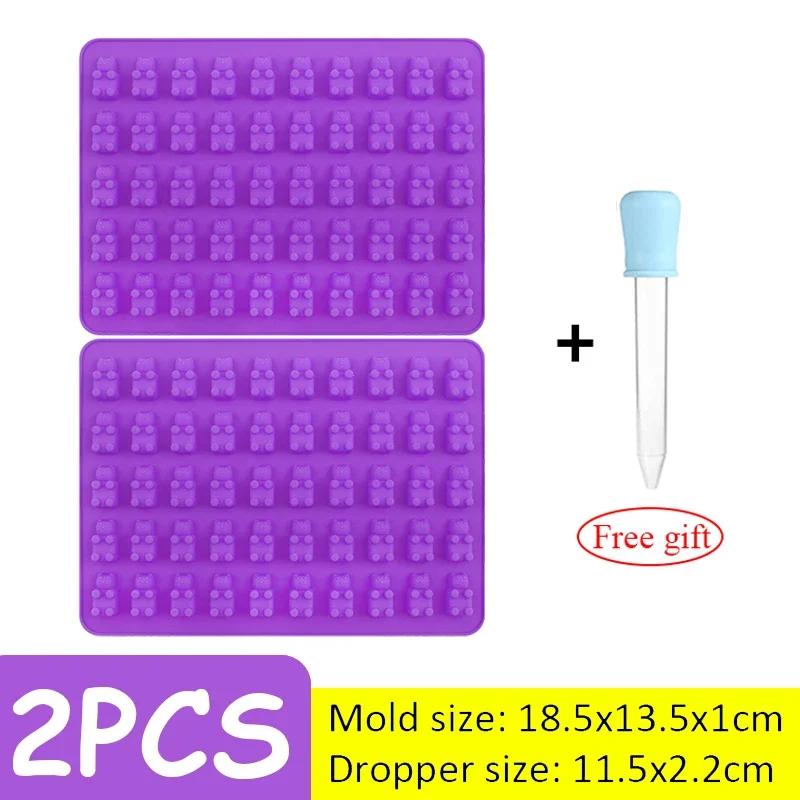 Силиконовая мини-форма для мармеладных мишек, сделай сам, форма для шоколада, желе, конфет, торта, мастики, с пипеткой, форма для домашнего изготовления, кухонные принадлежности для выпечки