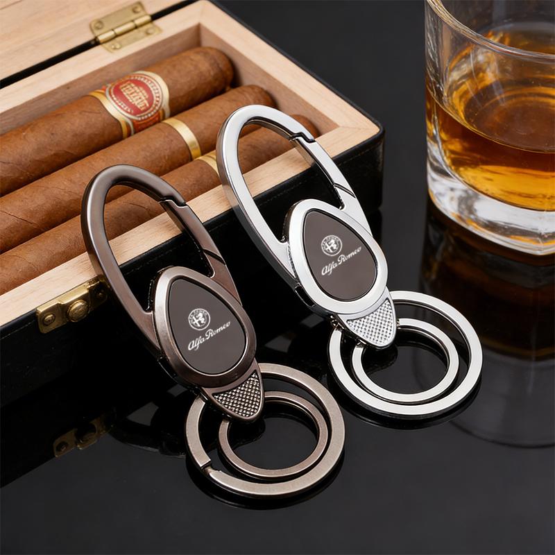 XMDSF1 High Quality Metal Car Keychain Auto Logo Key Holder Keyring For Alfa Romeo 147 159 166 156 4C Spider Giulia Giulietta Tonale GT