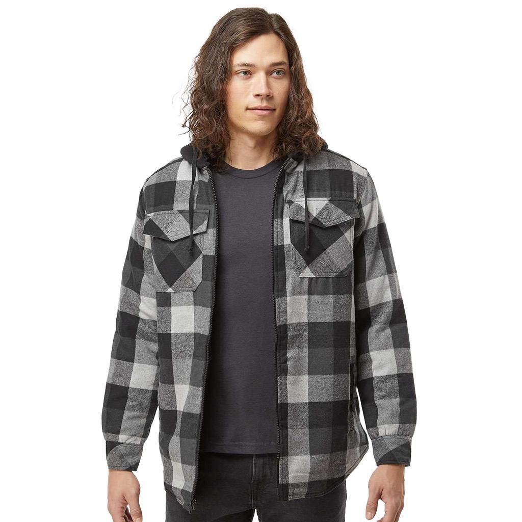 Burnside Mens Flannel Sherpa Lined Hoodie